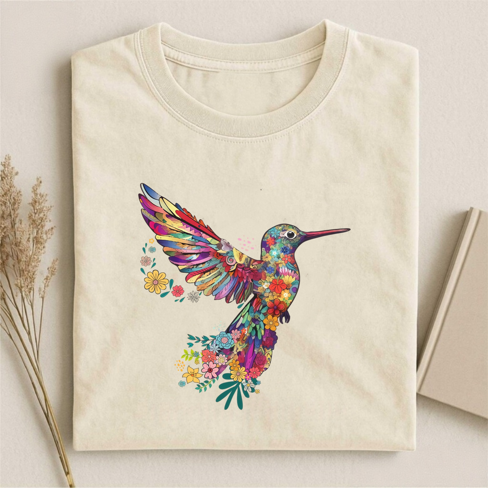 Floral Hummingbird T-shirt