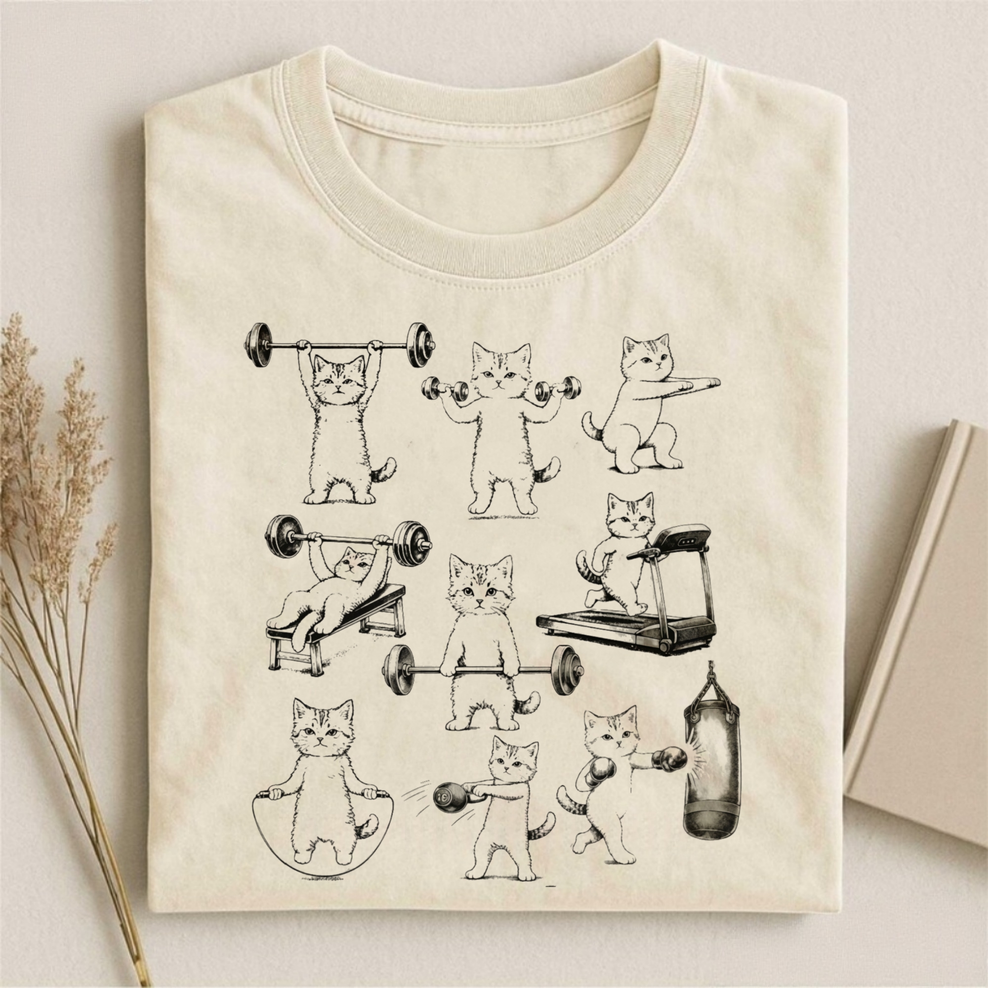 Funny Cats Gym T-shirt