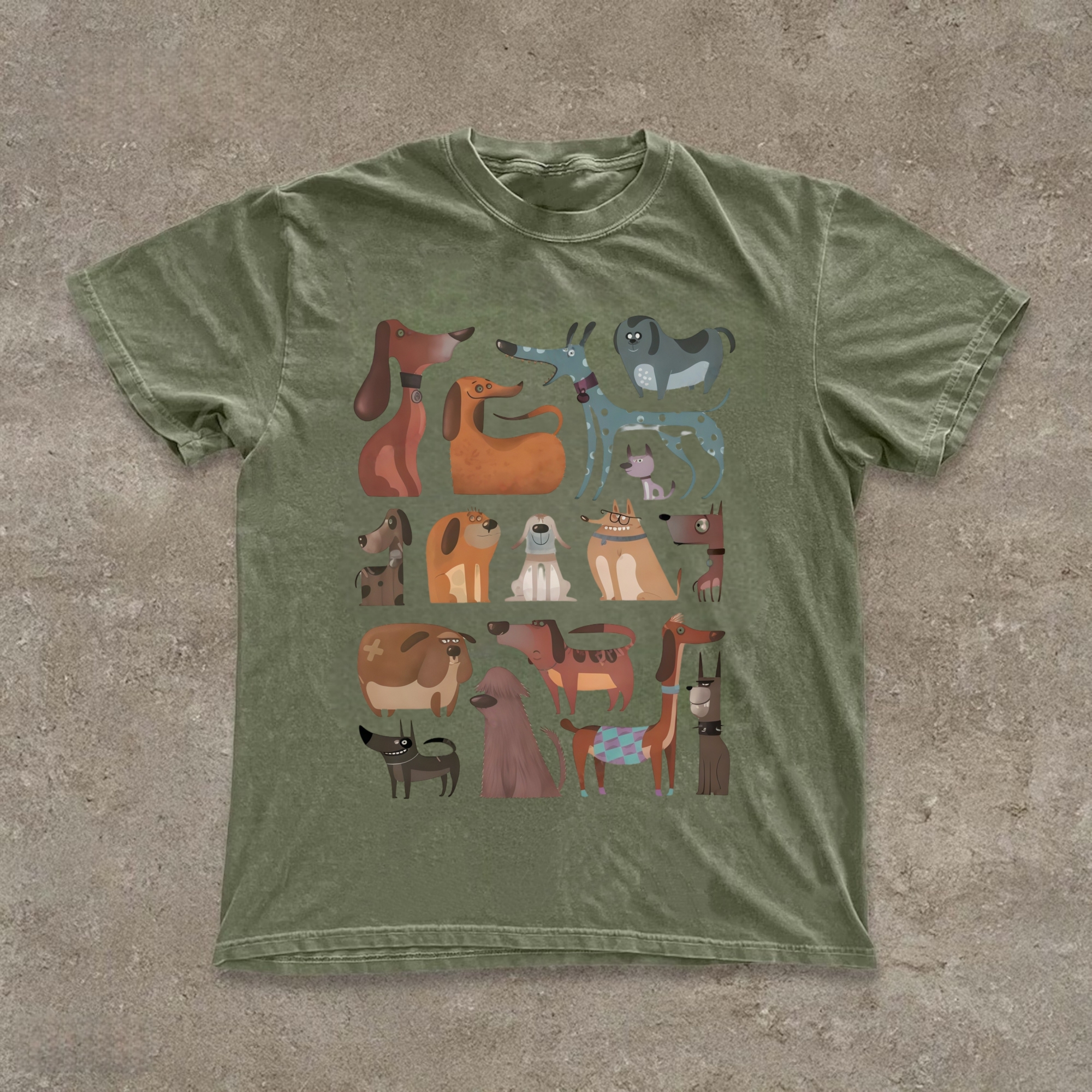 Illustrations Of Different Breeds Of Dogs T-shirt