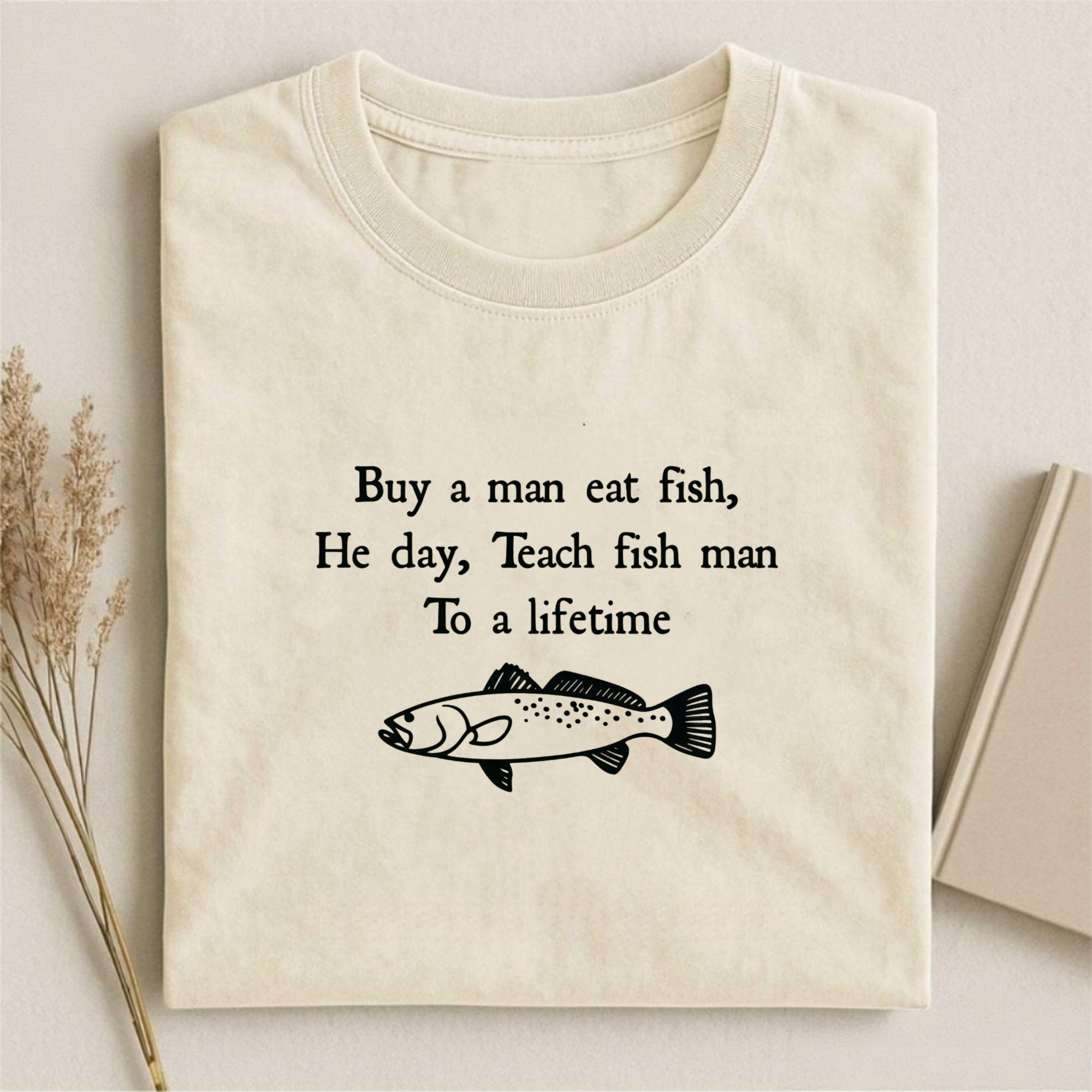 Funny Fish Shirt Buy a Man Eat Fish Meme T-shirt