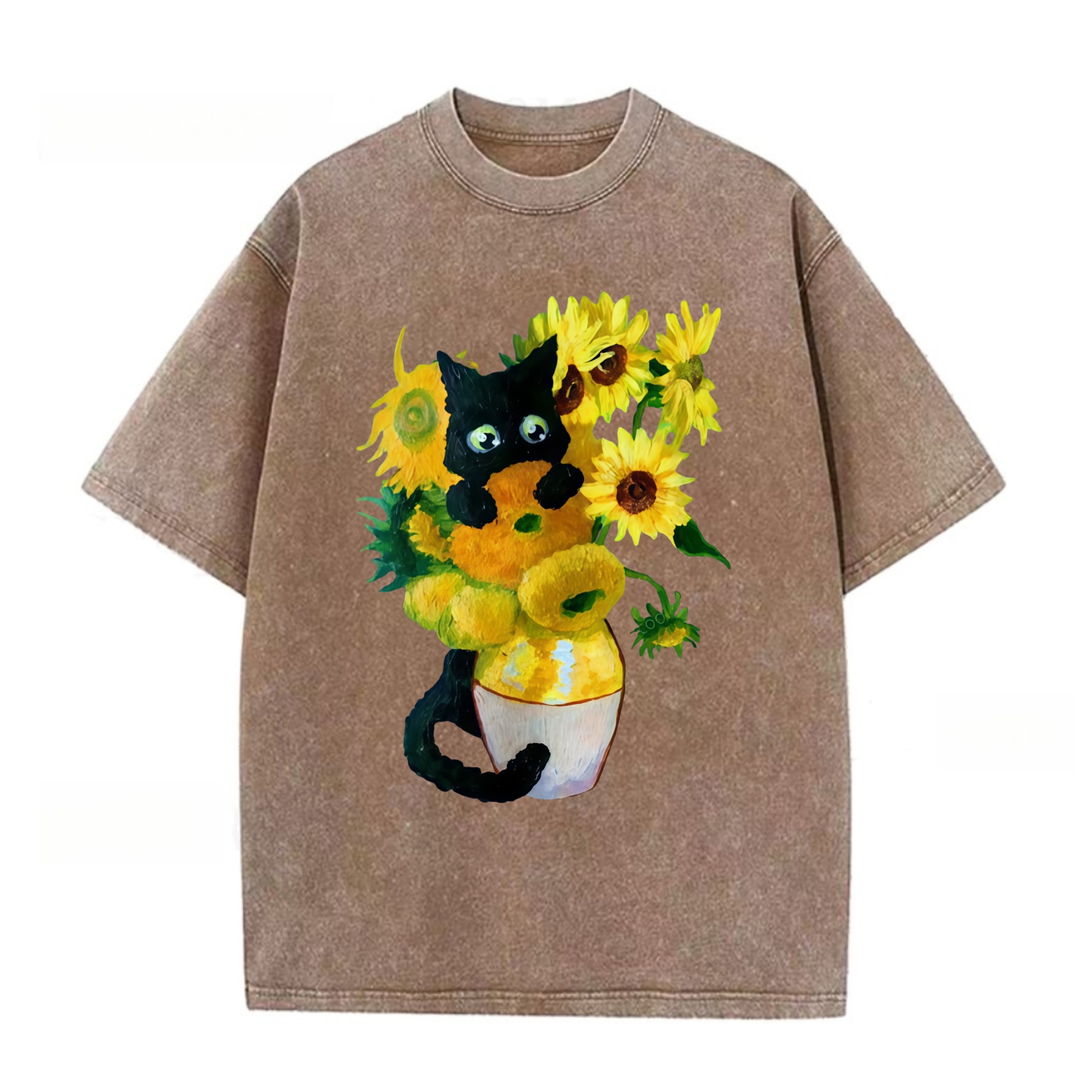Van Gogh's Sunflowers Cats T-shirt