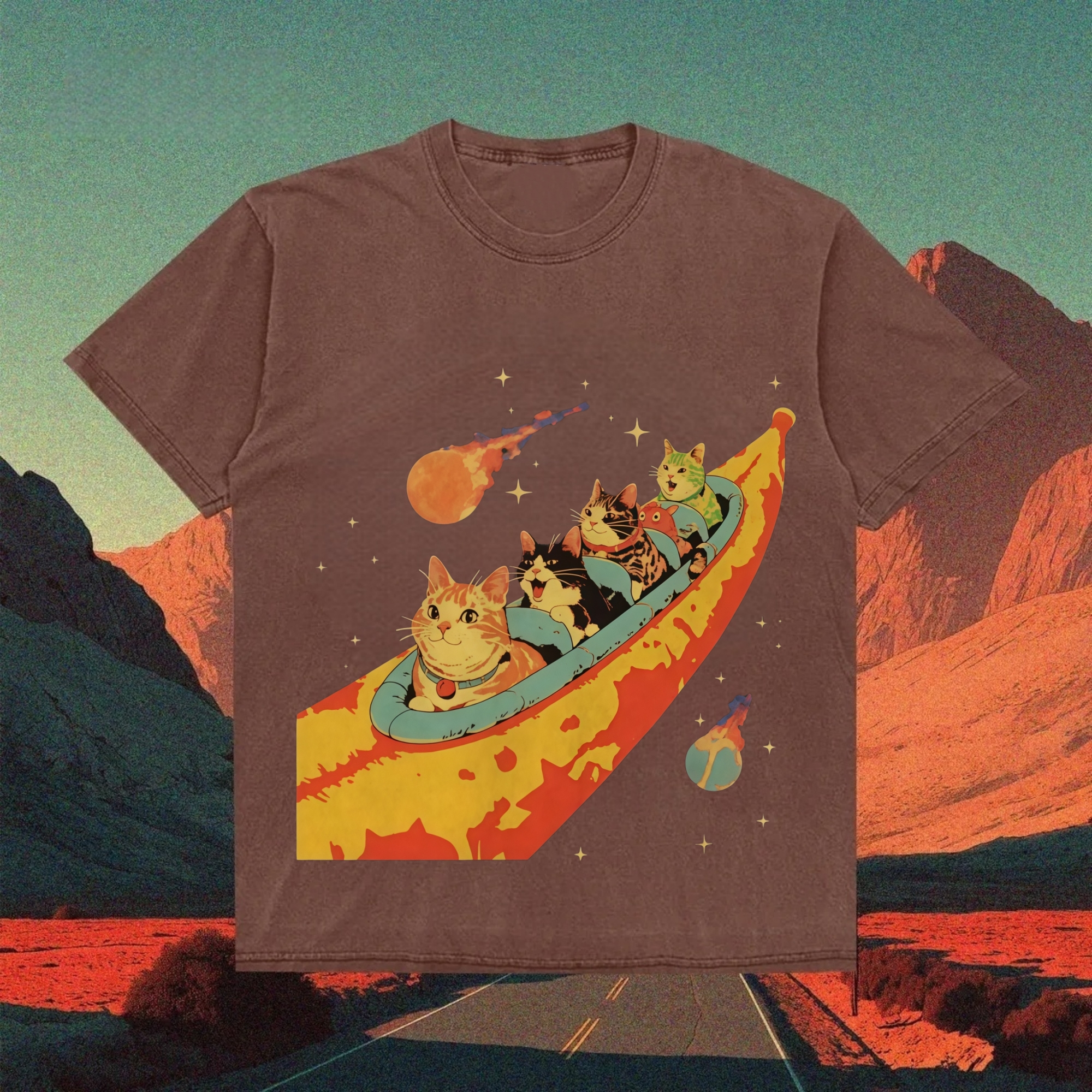 Galaxy Voyage Cats T-shirt