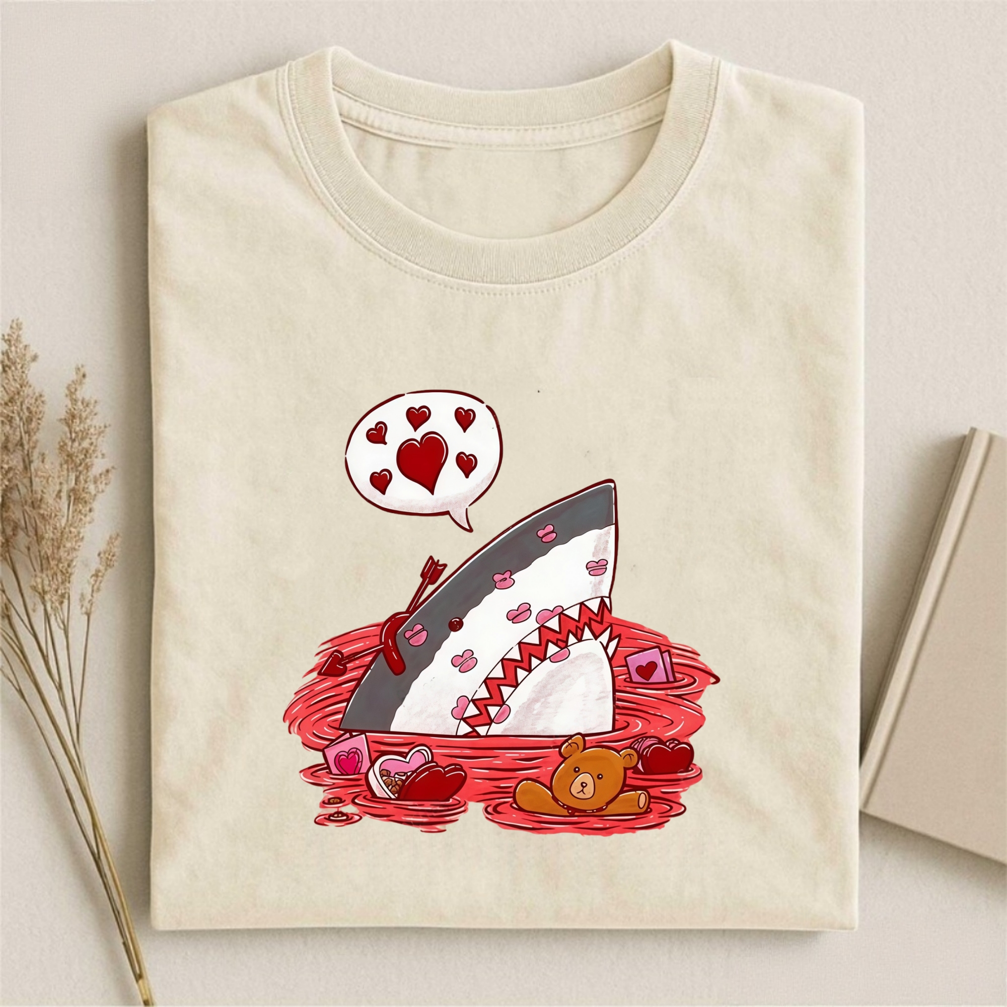 Valentine's Day Heart Shark T-shirt