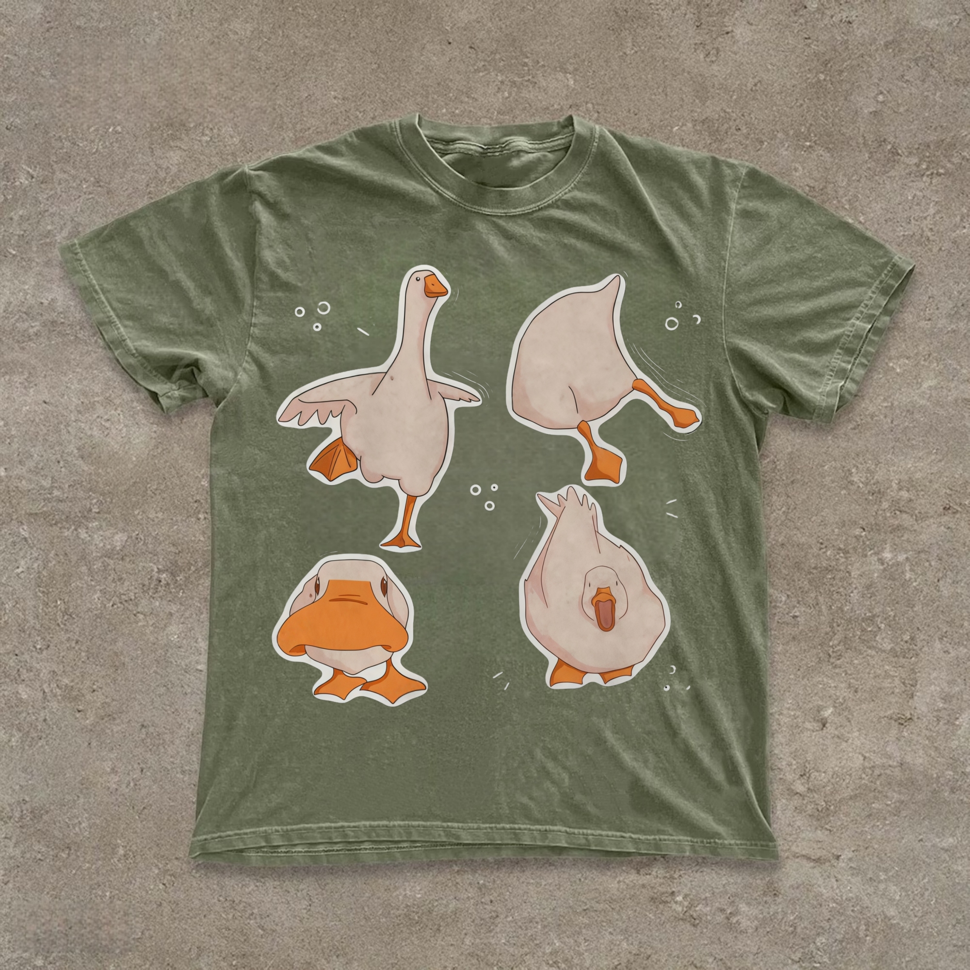 Playful White Goose T-shirt
