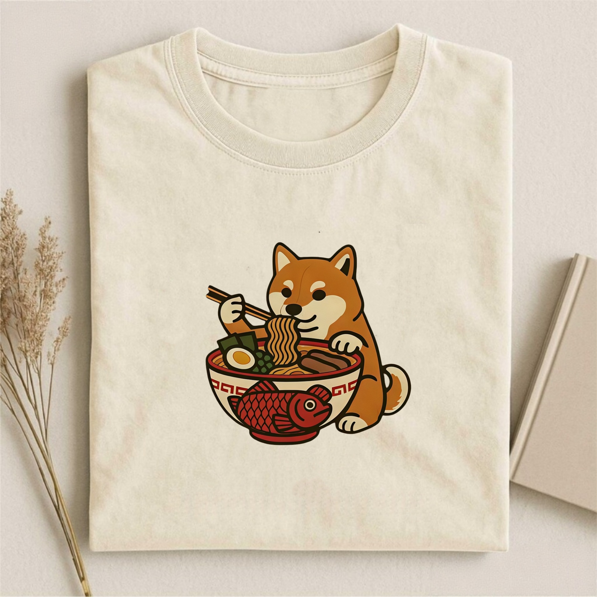 Ramen Dog Embroidery T-shirt