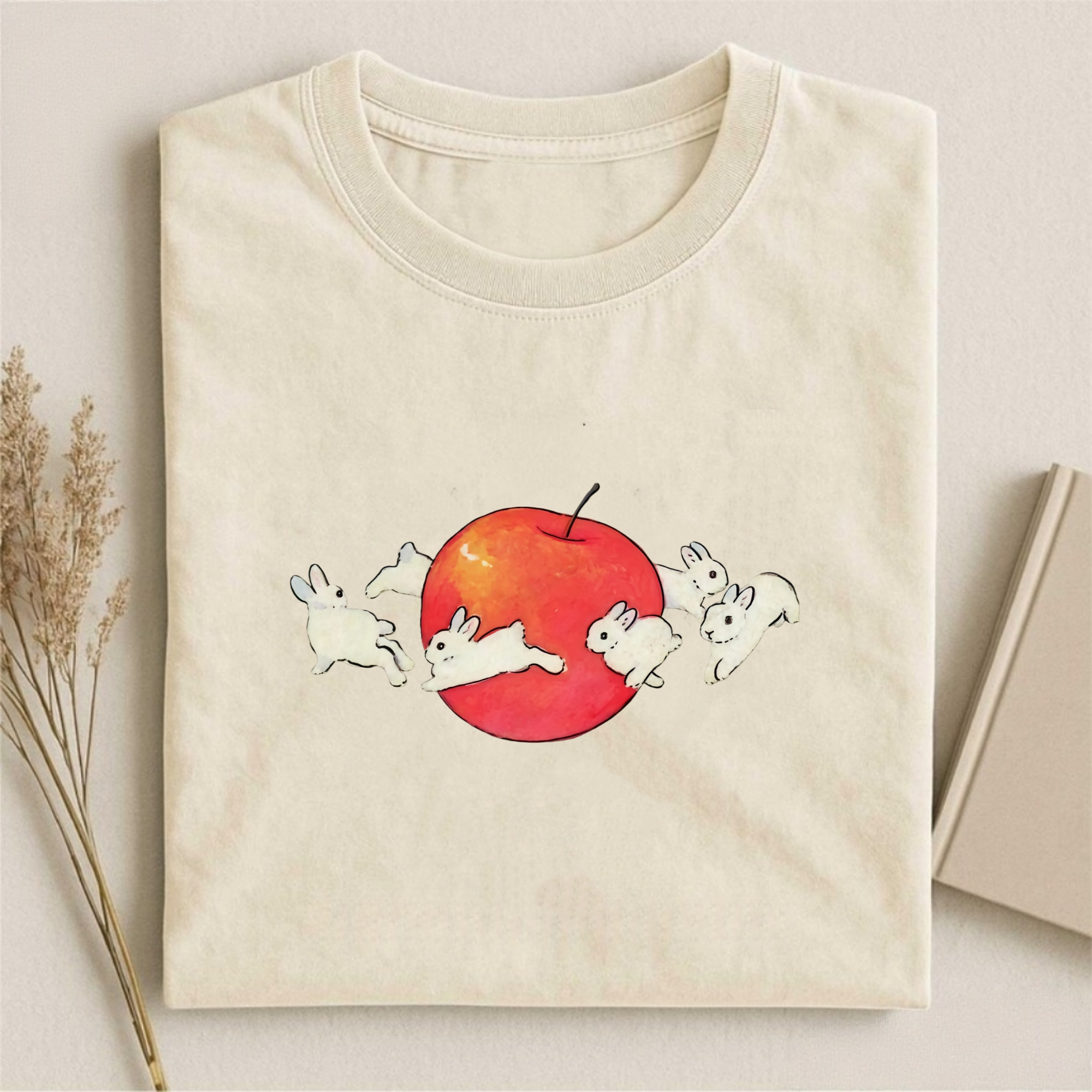White Rabbit And Apple T-shirt