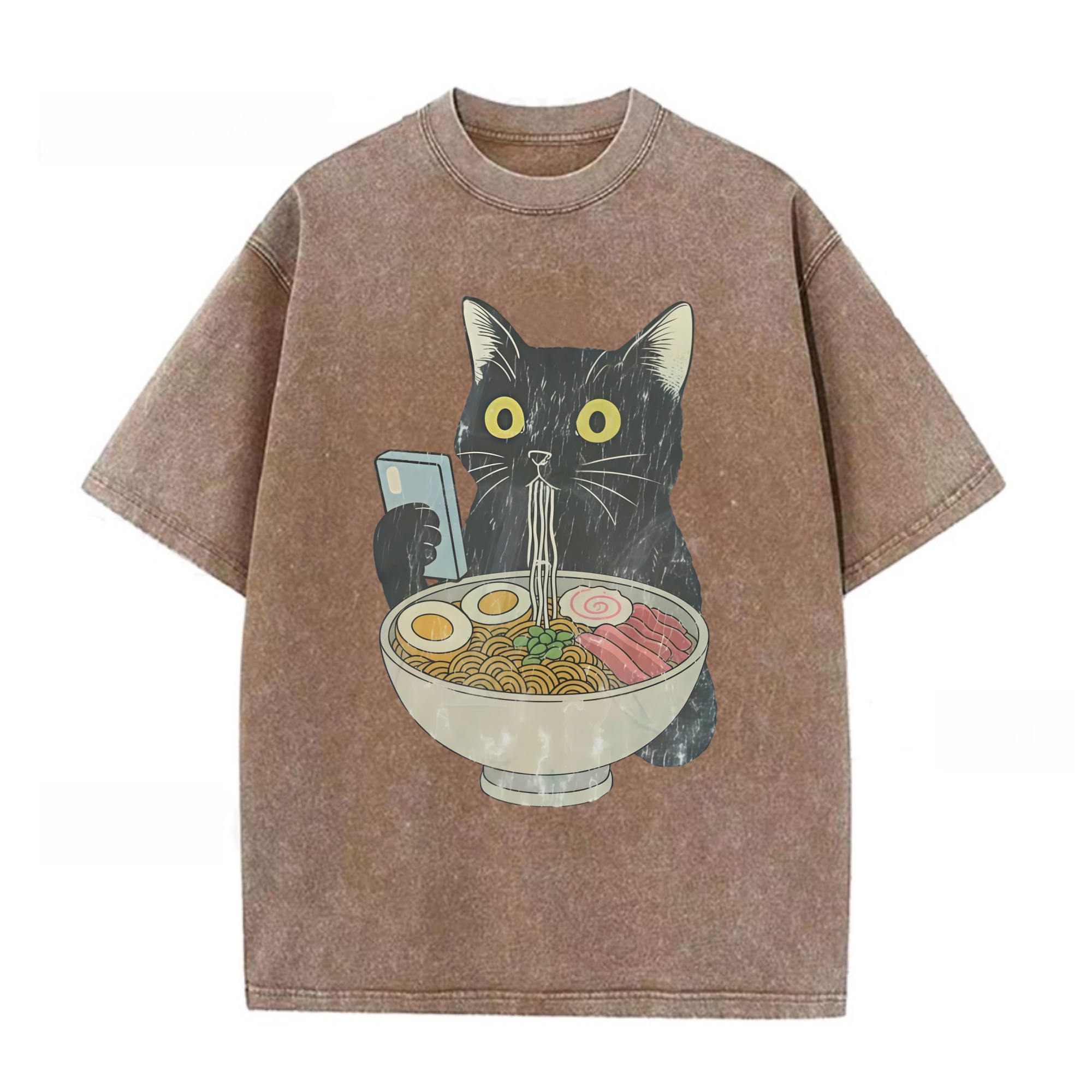 Vintage Ramen Cat Digital Life T-shirt