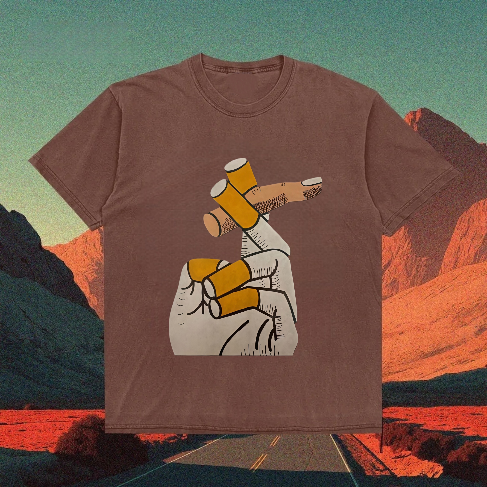 Surreal Cigarette Hand's Artistic Collision T-shirt