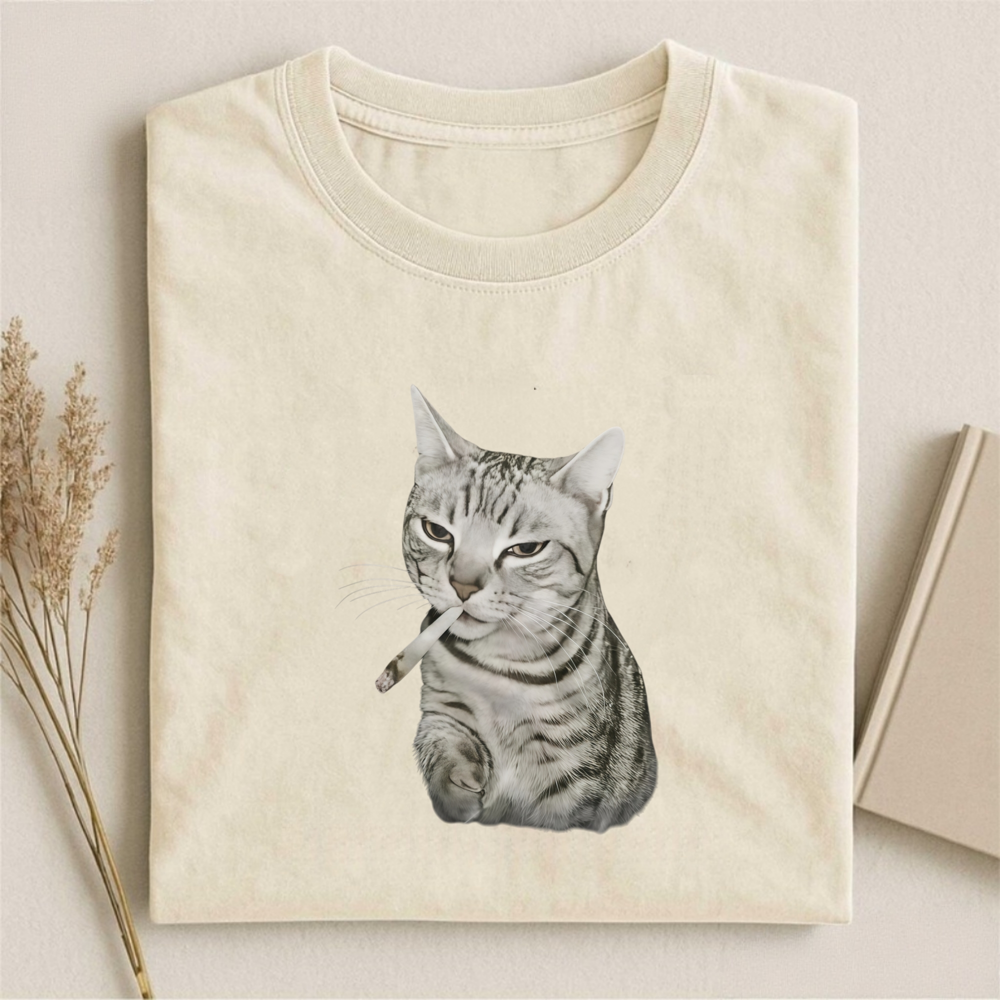 Vintage Smoking Cat Meme T-shirt