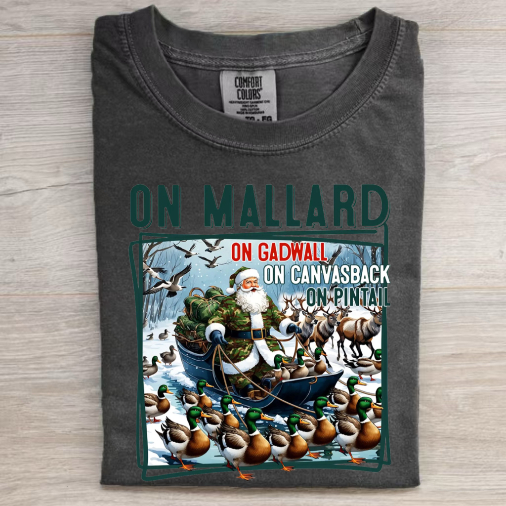 Funny Duck Hunting Santa T-shirt