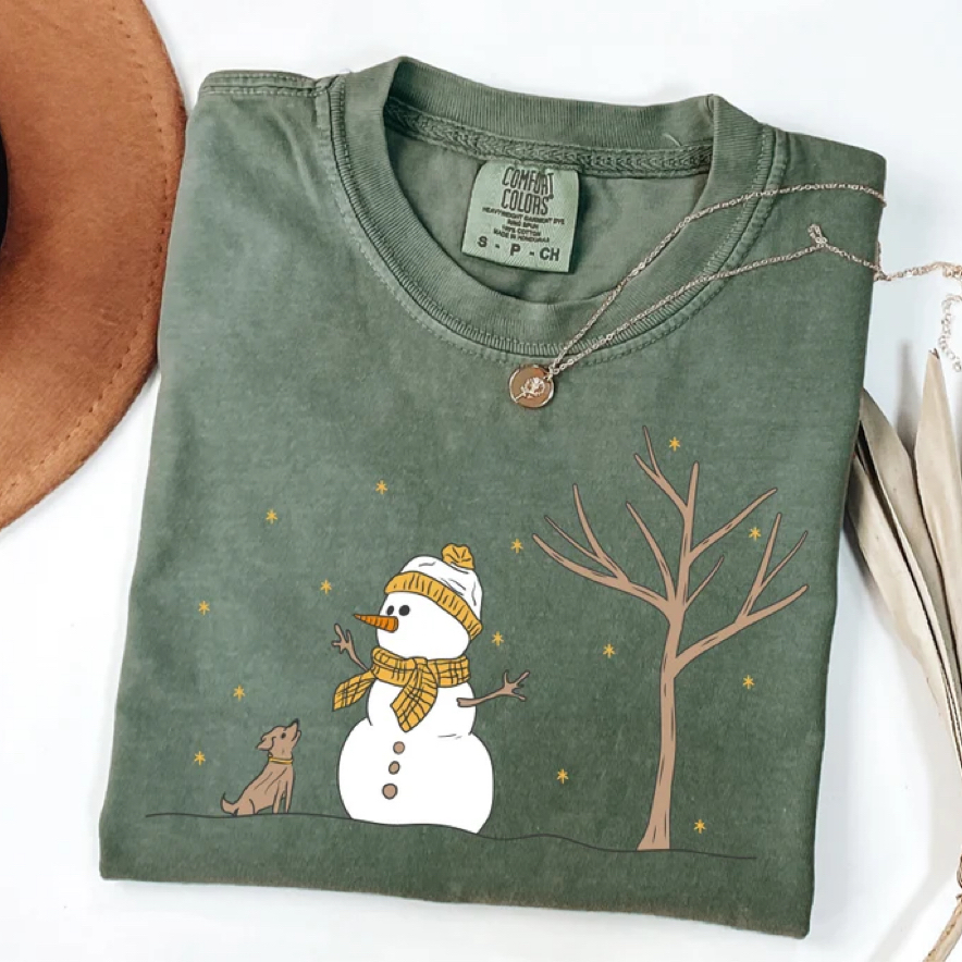 Comfort Colors Christmas Snowman T-shirt