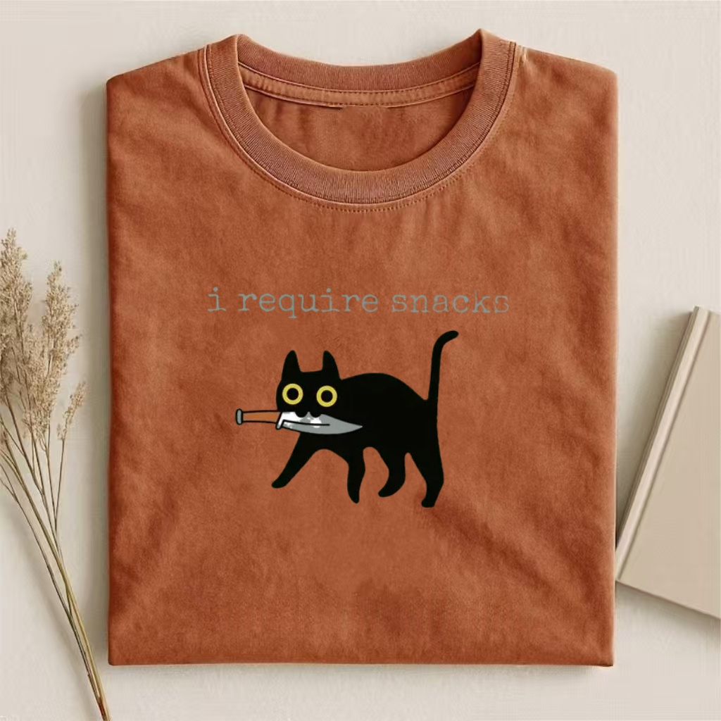 Snack-Requesting Black Cat T-shirt