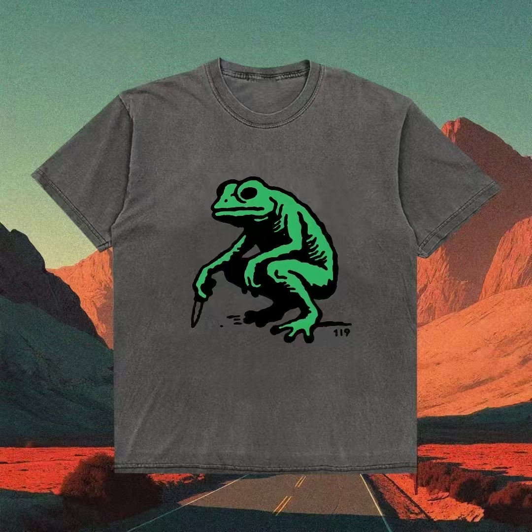 Green Frog With Knife Meme T-shirt