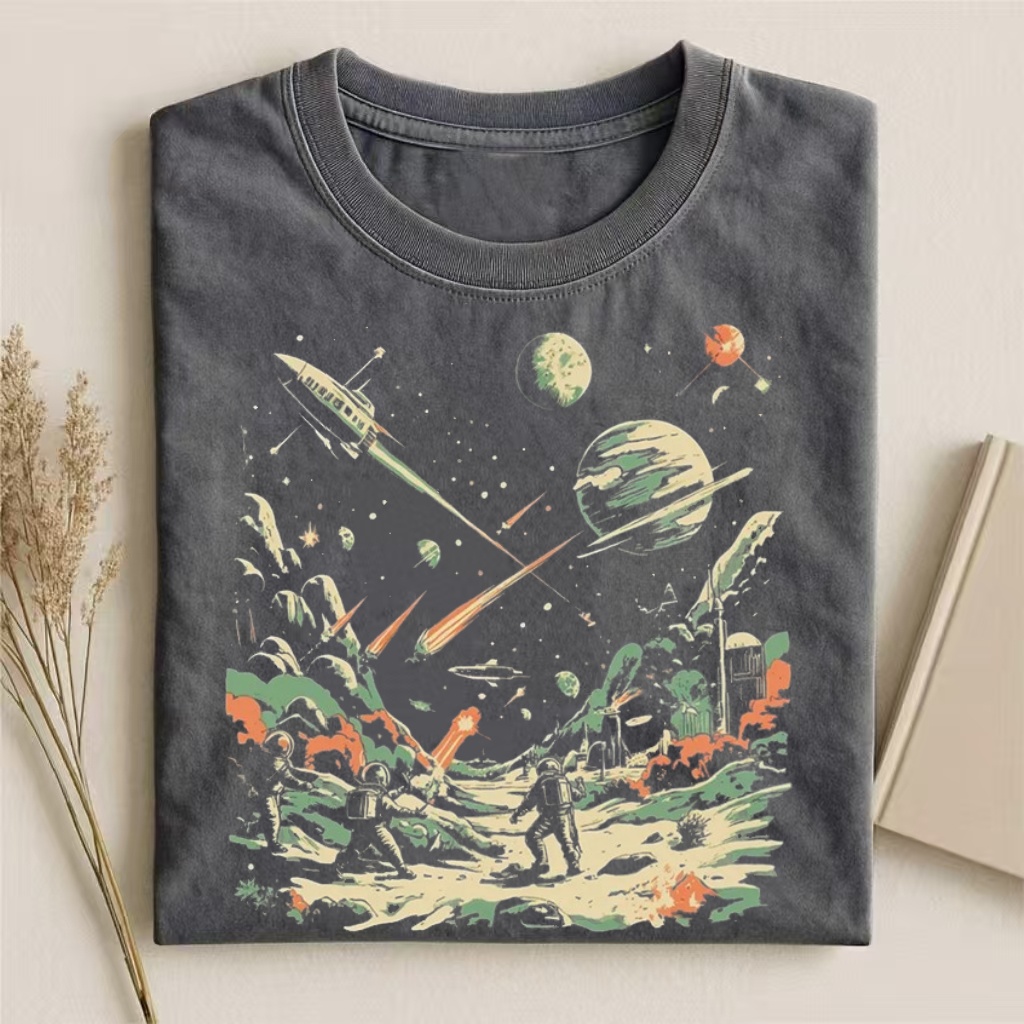 Vintage Space Adventure Graphic T-shirt