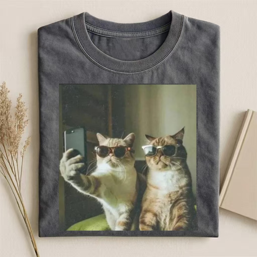 Cool Cats Selfie Meme T-shirt