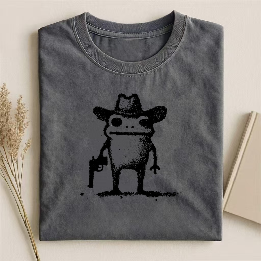 Cowboy Frog With Pistol Graphic T-shirt