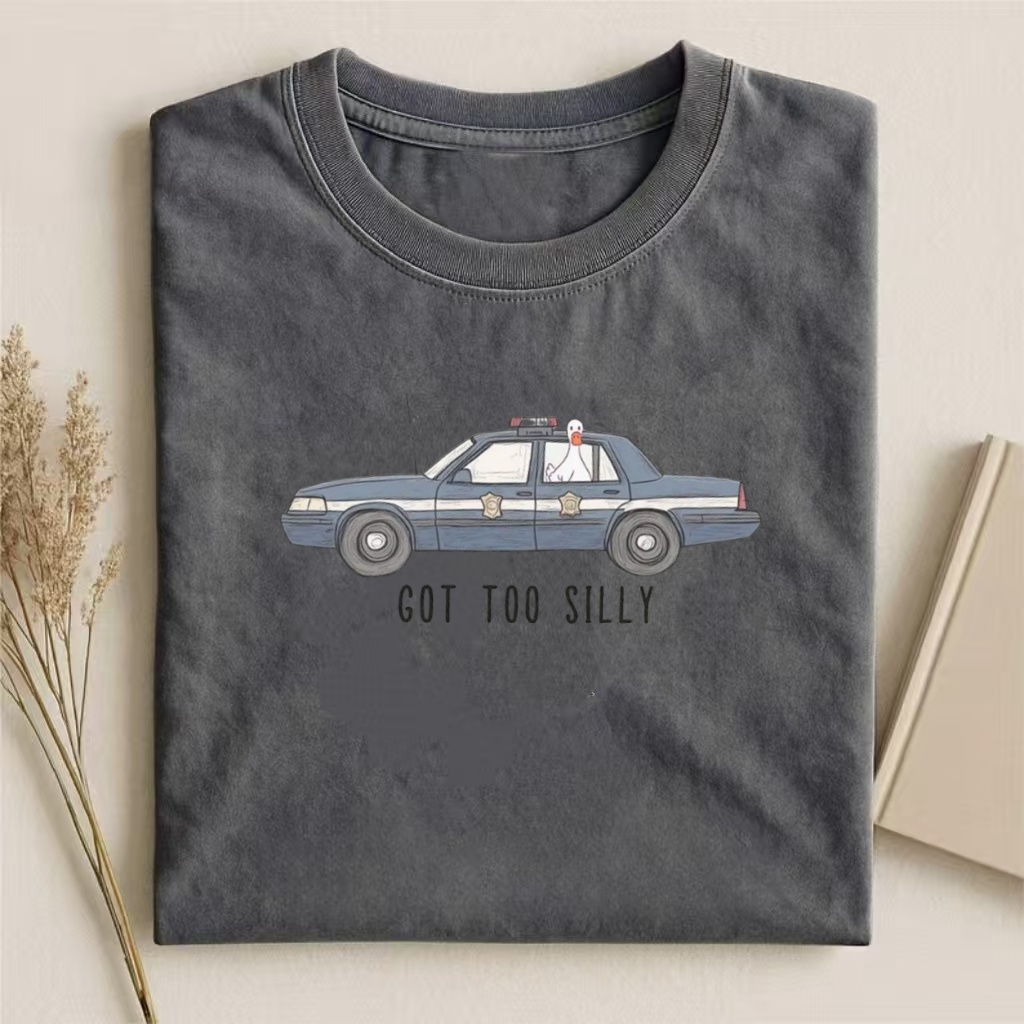 "Got Too Silly" Police Car Humor T-shirt