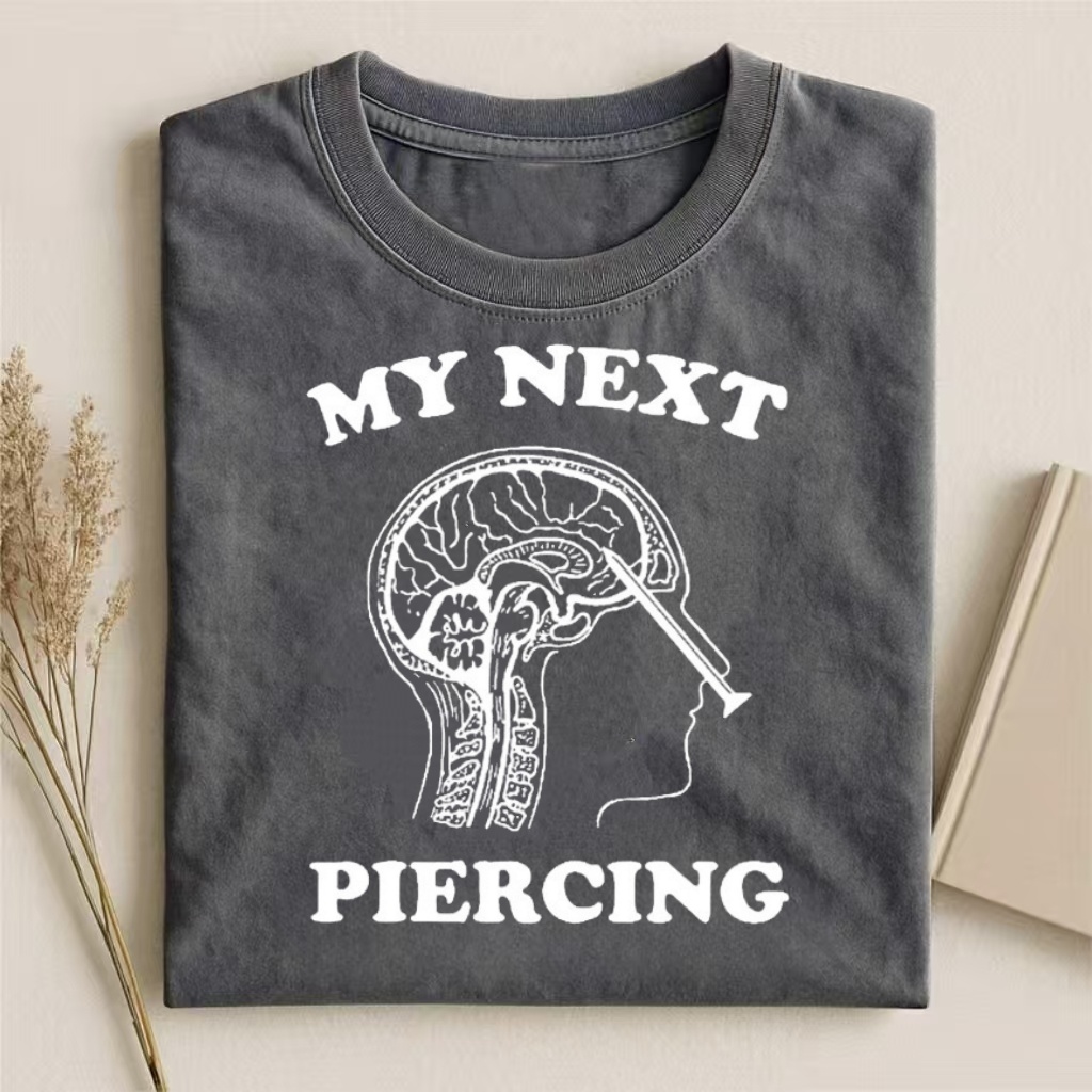 "My Next Piercing" Brain Graphic T-shirt