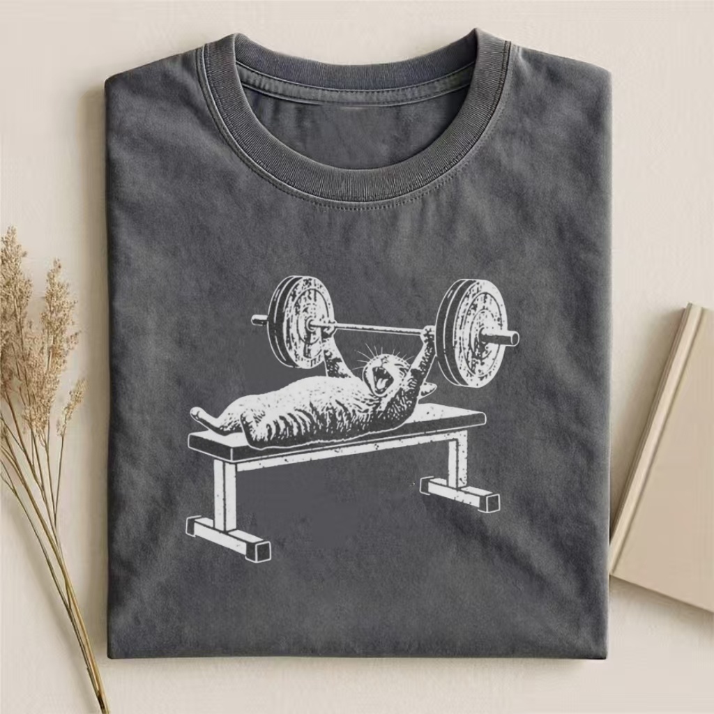 Funny Cat Gym T-shirt