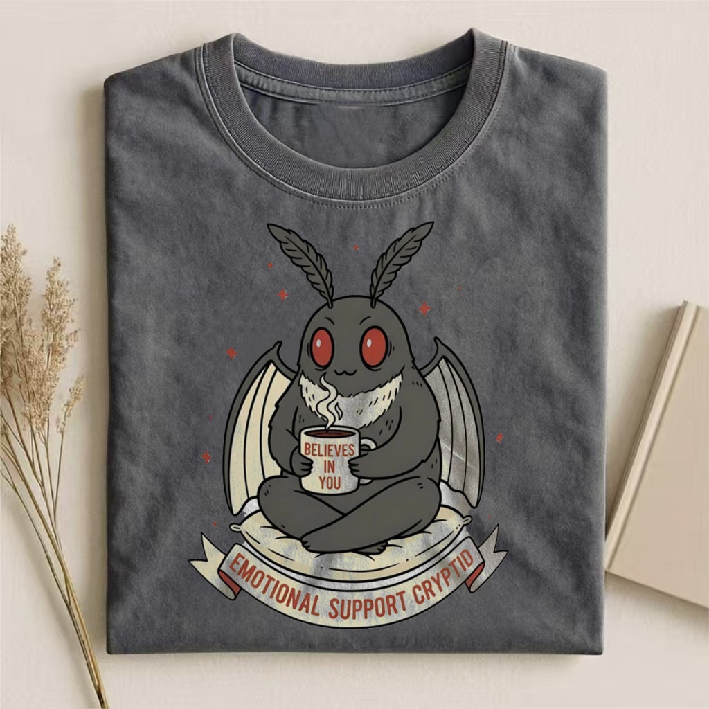 "Emotional Support Cryptid" Mothman T-shirt