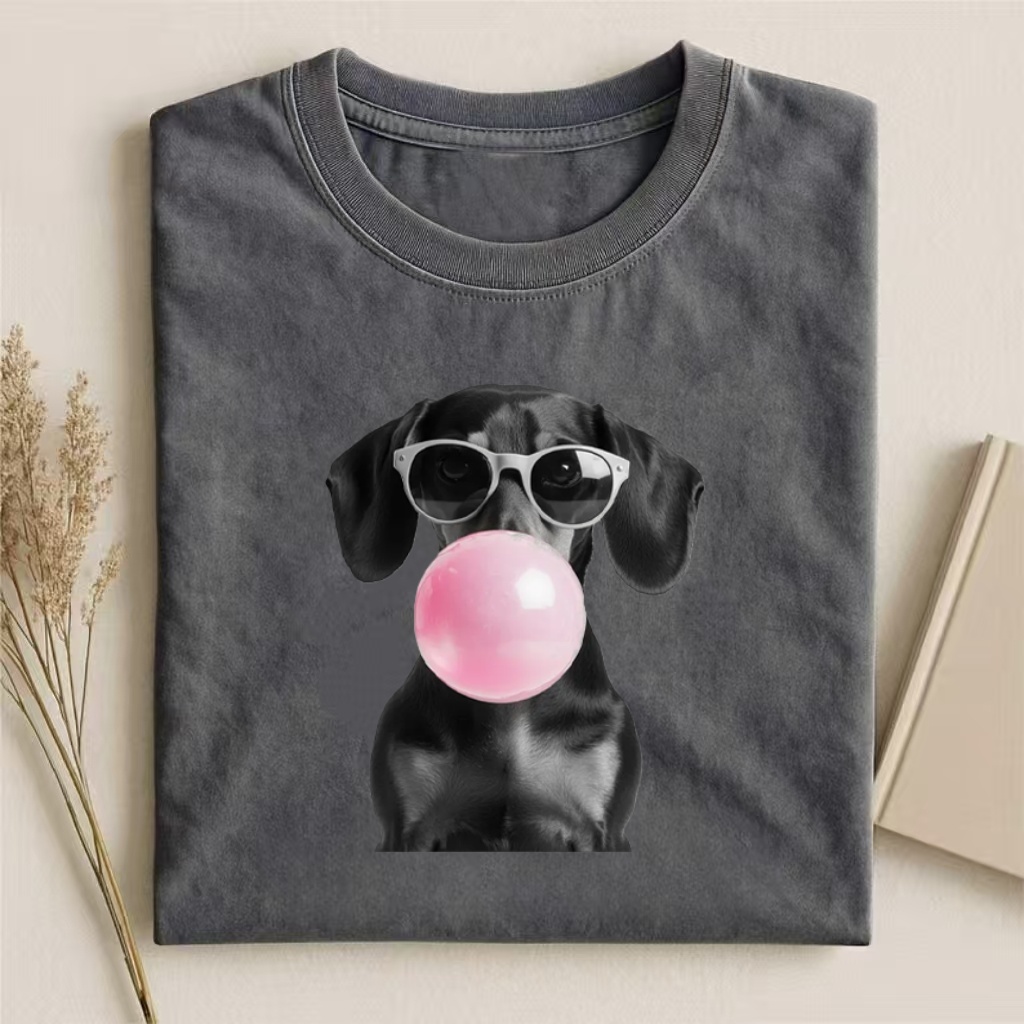Dachshund With Bubble Gum & Sunglasses T-shirt