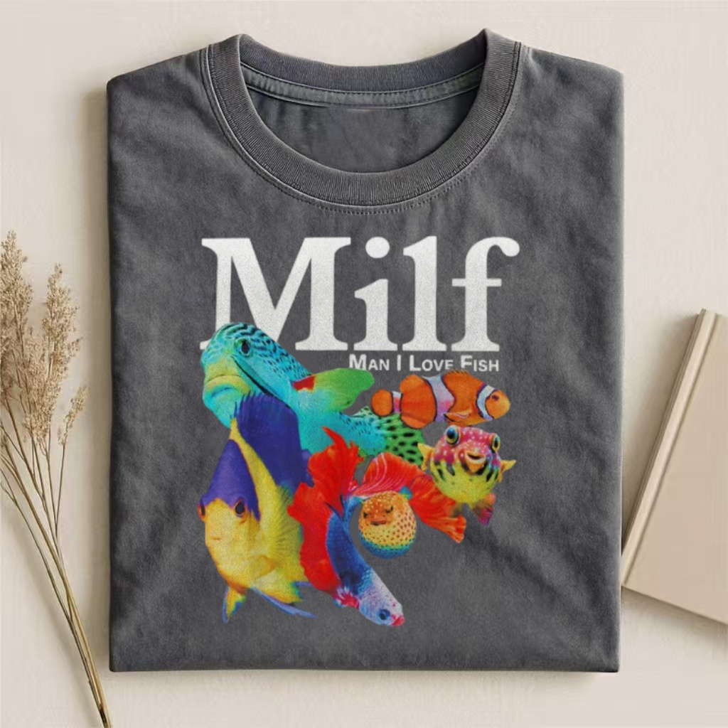 "MILF: Man I Love Fish" Tropical Fish Humor T-shirt