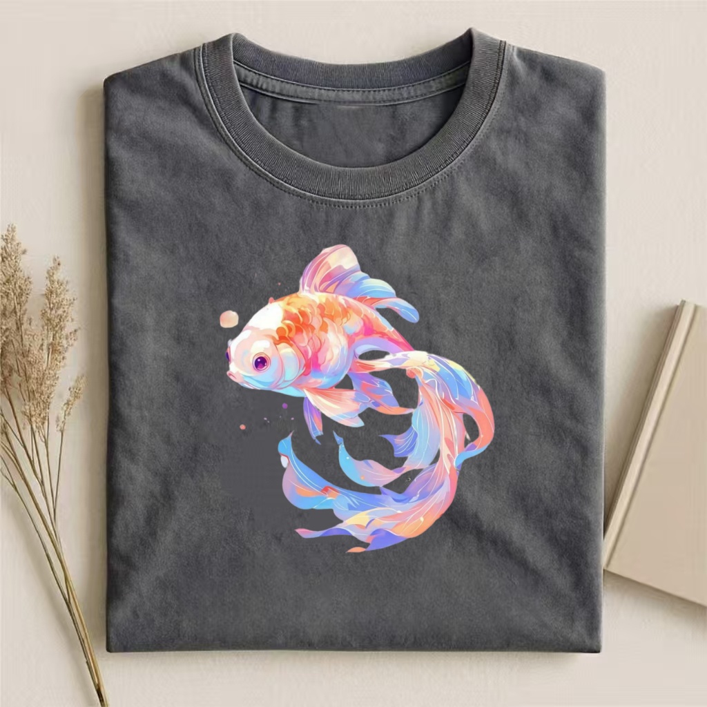 Pastel Rainbow Goldfish Art T-shirt