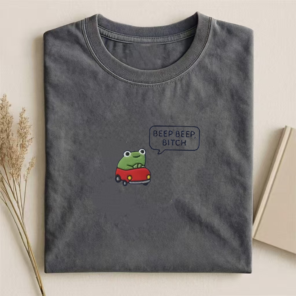 Beep Beep Frog Embroidered T-shirt