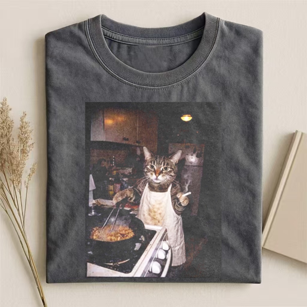 Chef Cat Meme Graphic T-shirt