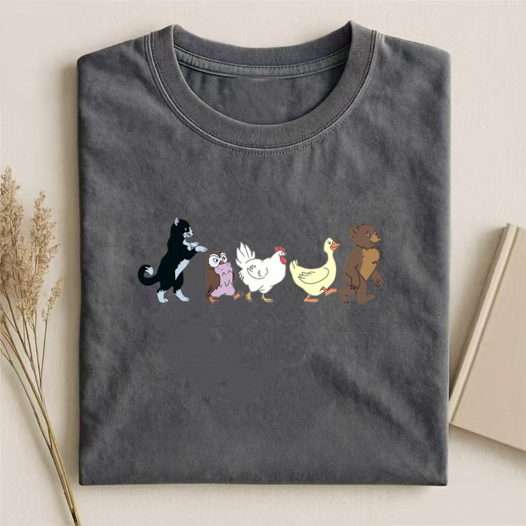 Animal Parade Cartoon Graphic T-shirt