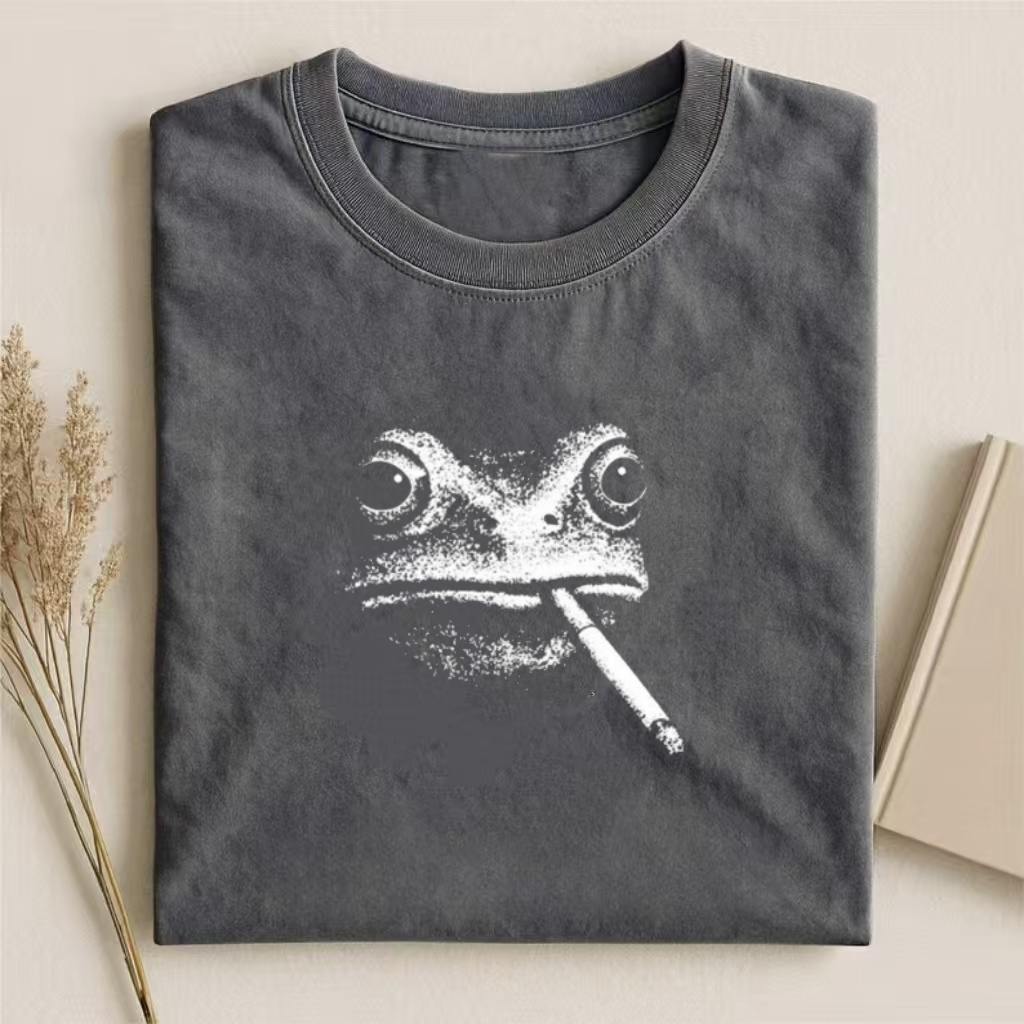 Smoking Frog Grunge Humor T-shirt