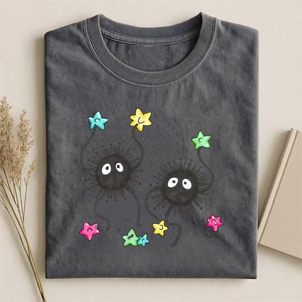 Soot Sprites With Stars Studio Ghibli T-shirt