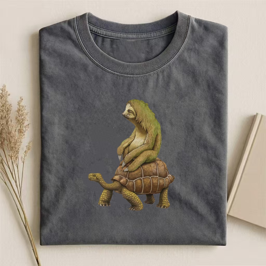 Sloth Riding Turtle Cute Animal T-shirt