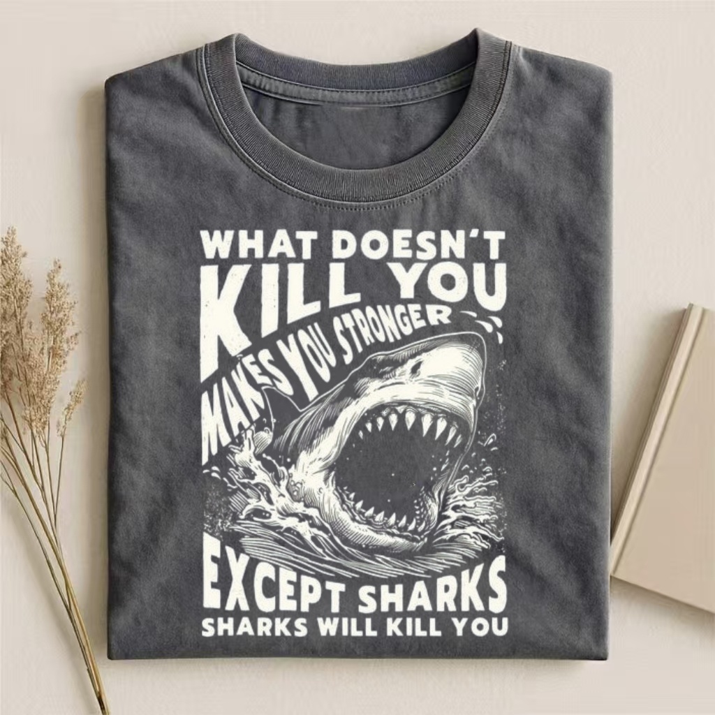 "Except Sharks" Funny Shark Quote T-shirt