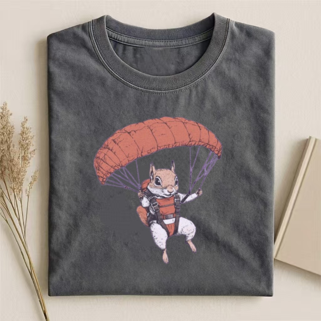 Skydiving Squirrel Retro Art T-shirt
