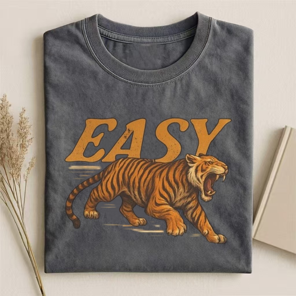 "Easy" Tiger Retro Graphic T-shirt