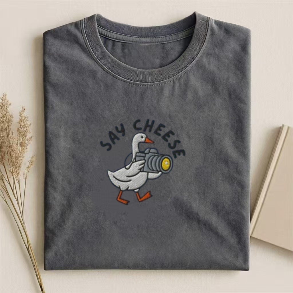 Embroidered Goose Photographer T-shirt