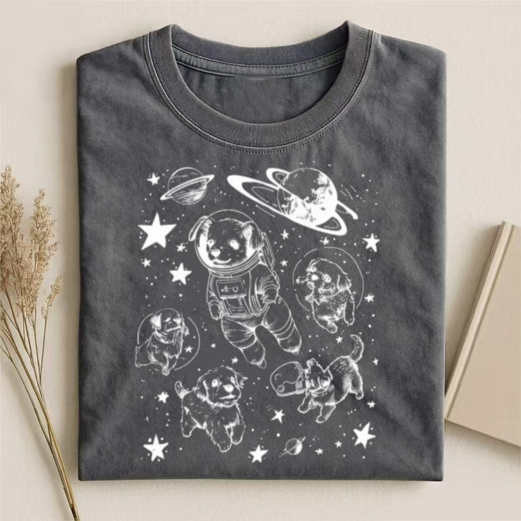 Astronaut Puppy Space Adventure T-shirt