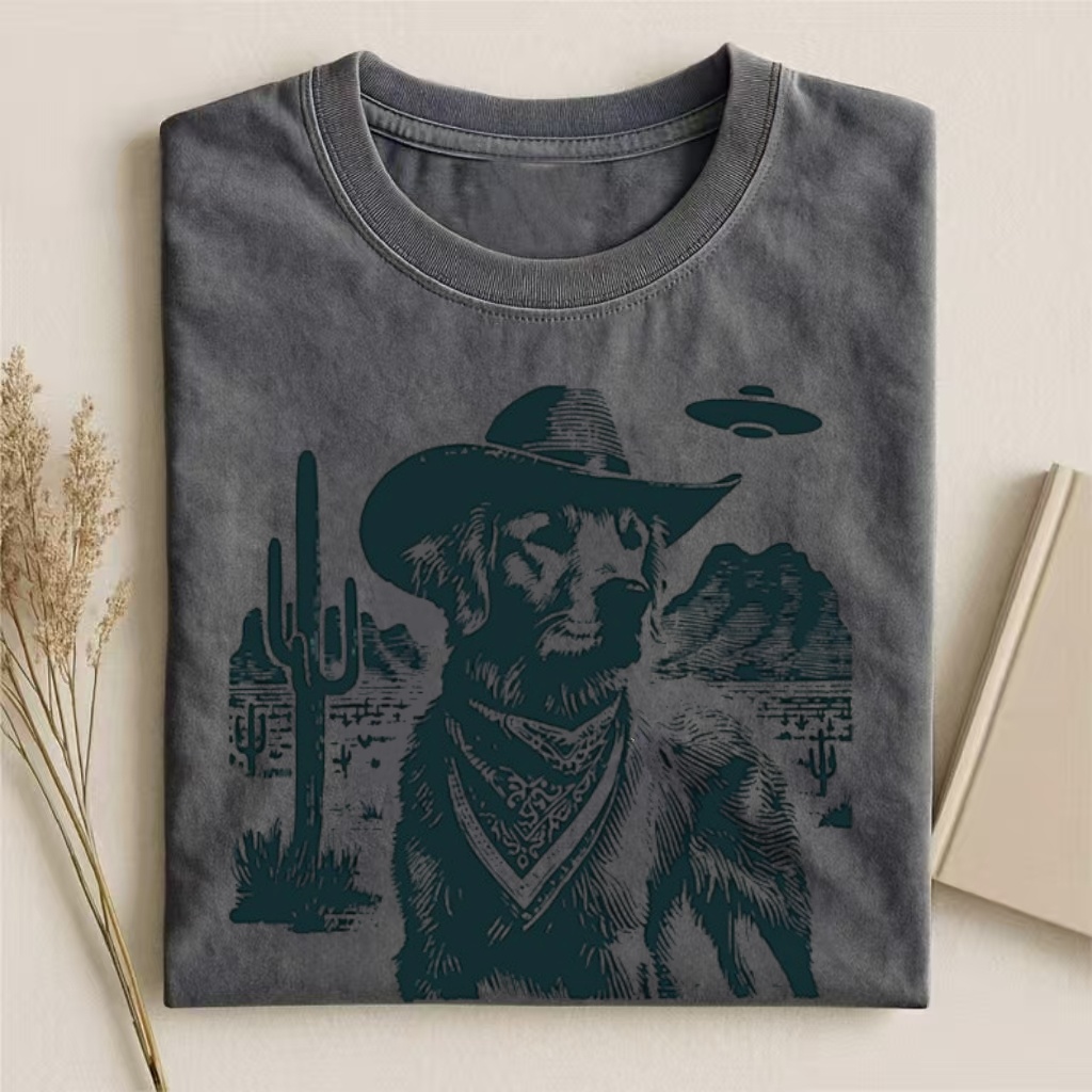 Vintage Golden Retriever UFO T-shirt