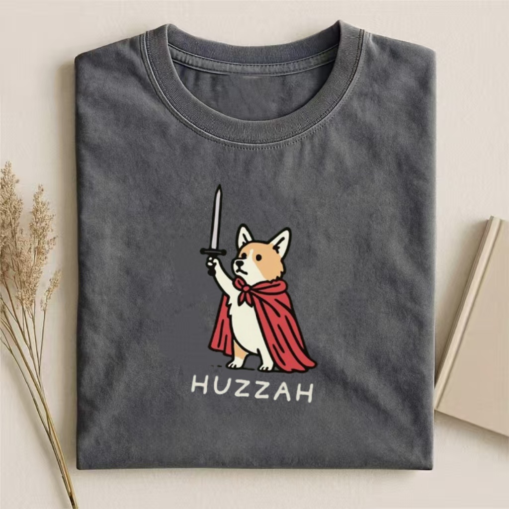 Huzzah Funny Medieval Corgi T-shirt