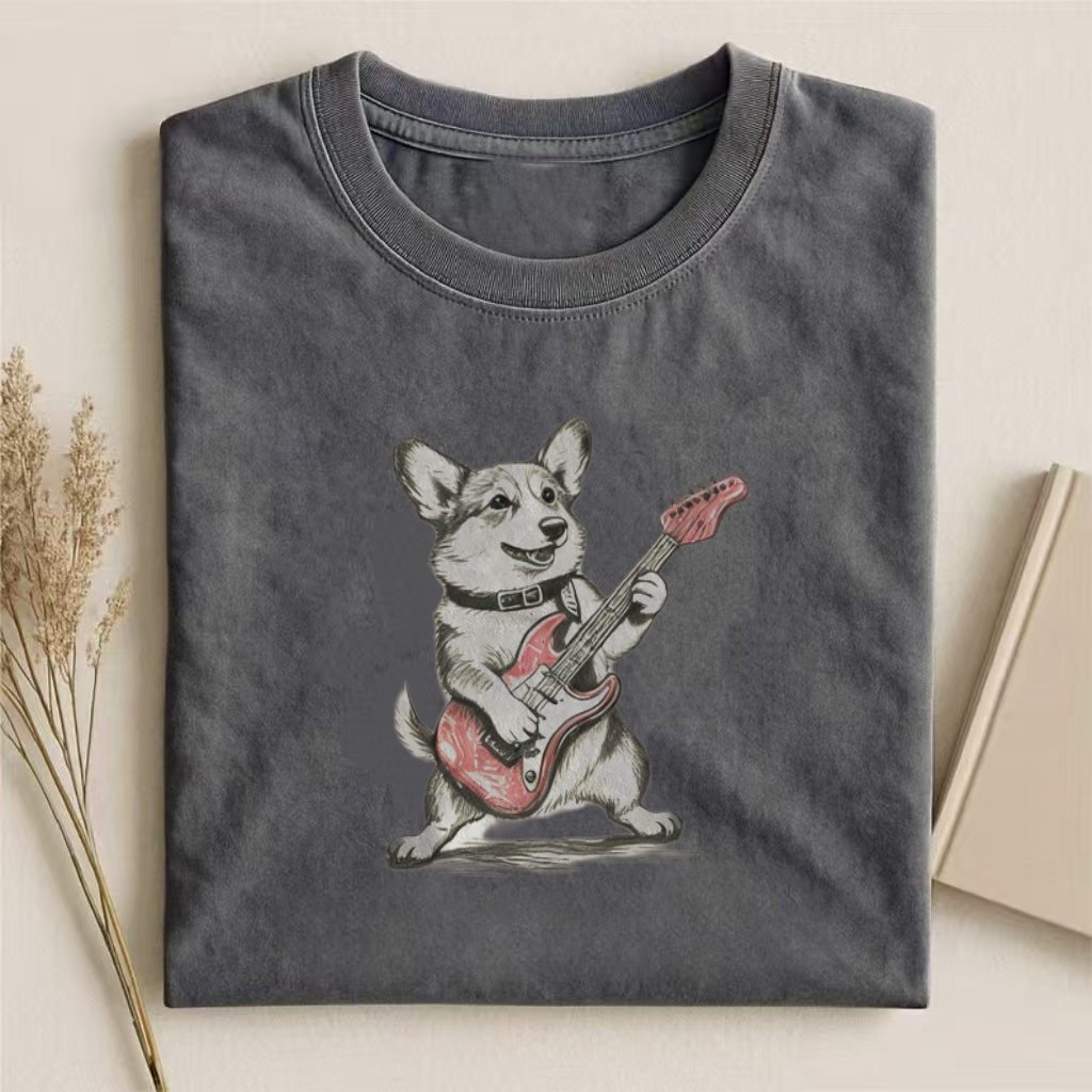 Funny Corgi Playing Guitar T-shirt