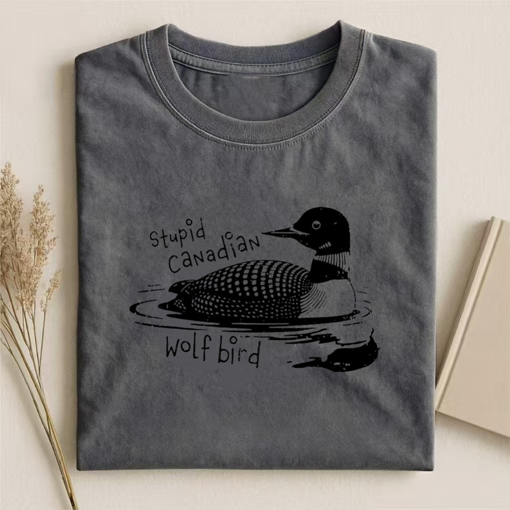 Stupid Canadian Wolf Bird T-shirt