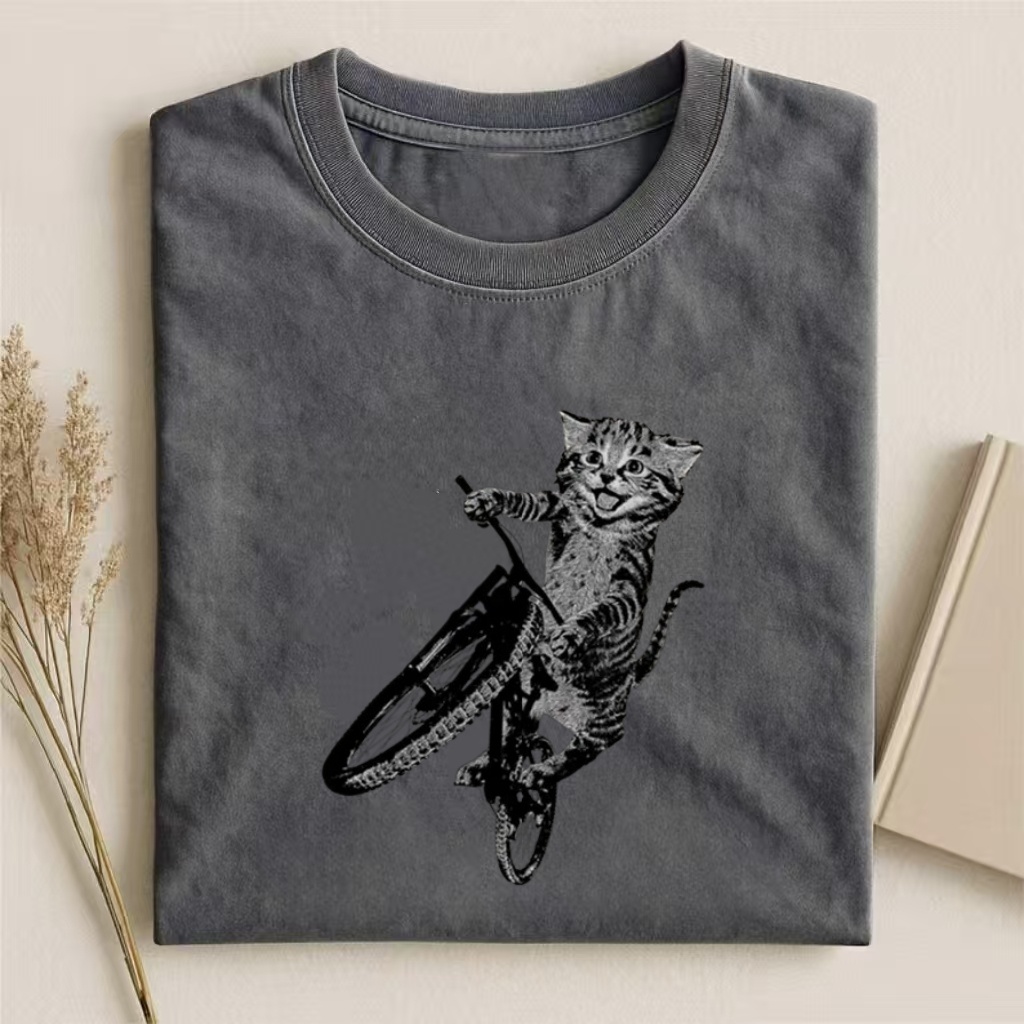 Cat Riding a Bicycle T-shirt