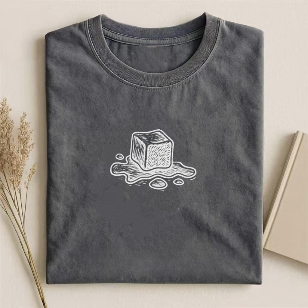 Melting Ice Cube Sketch Graphic T-Shirt