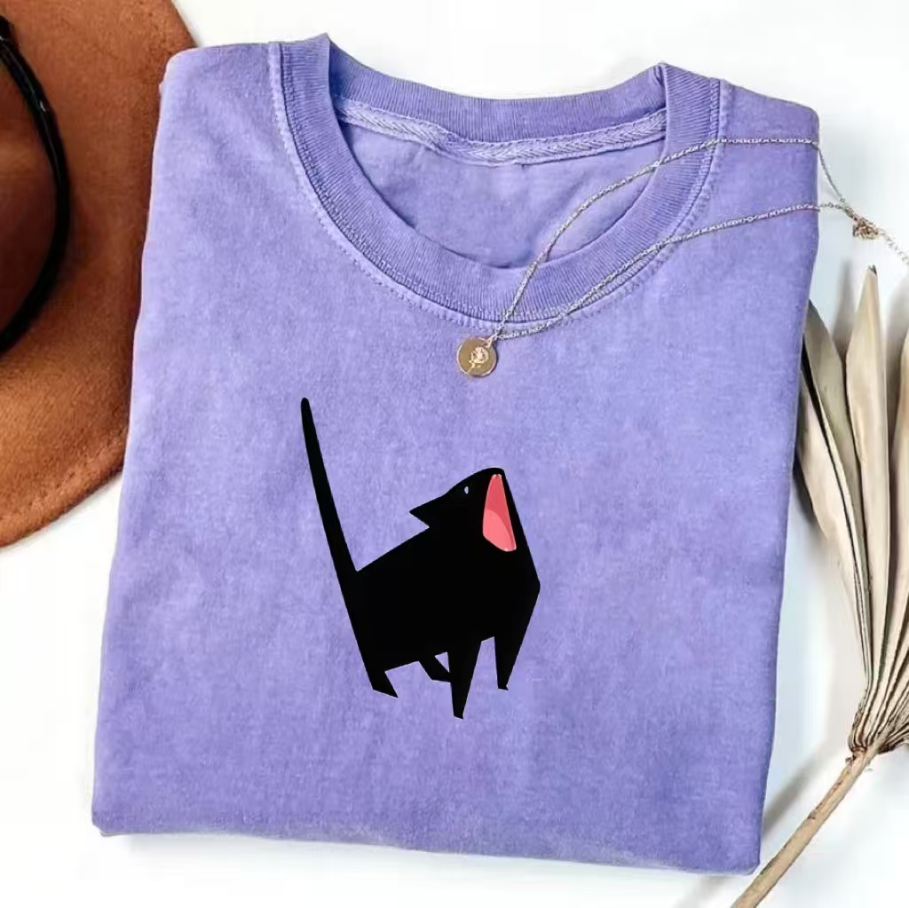 Origami Black Cat Minimalist T-shirt