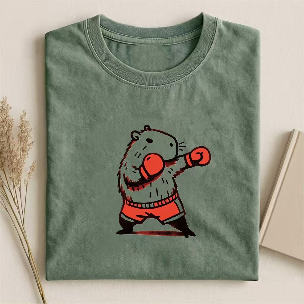 Boxing Capybara Graphic T-shirt