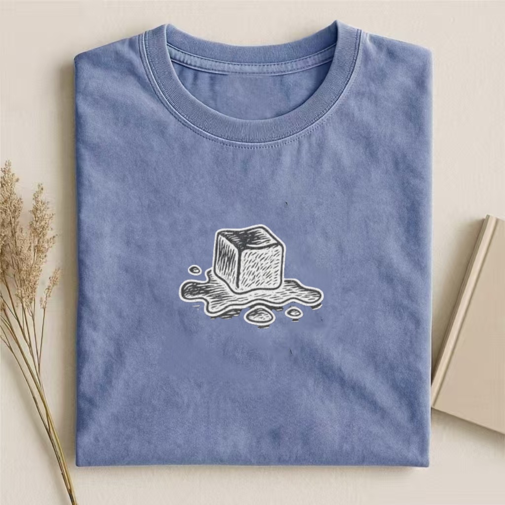 Melting Ice Cube Sketch Graphic T-Shirt