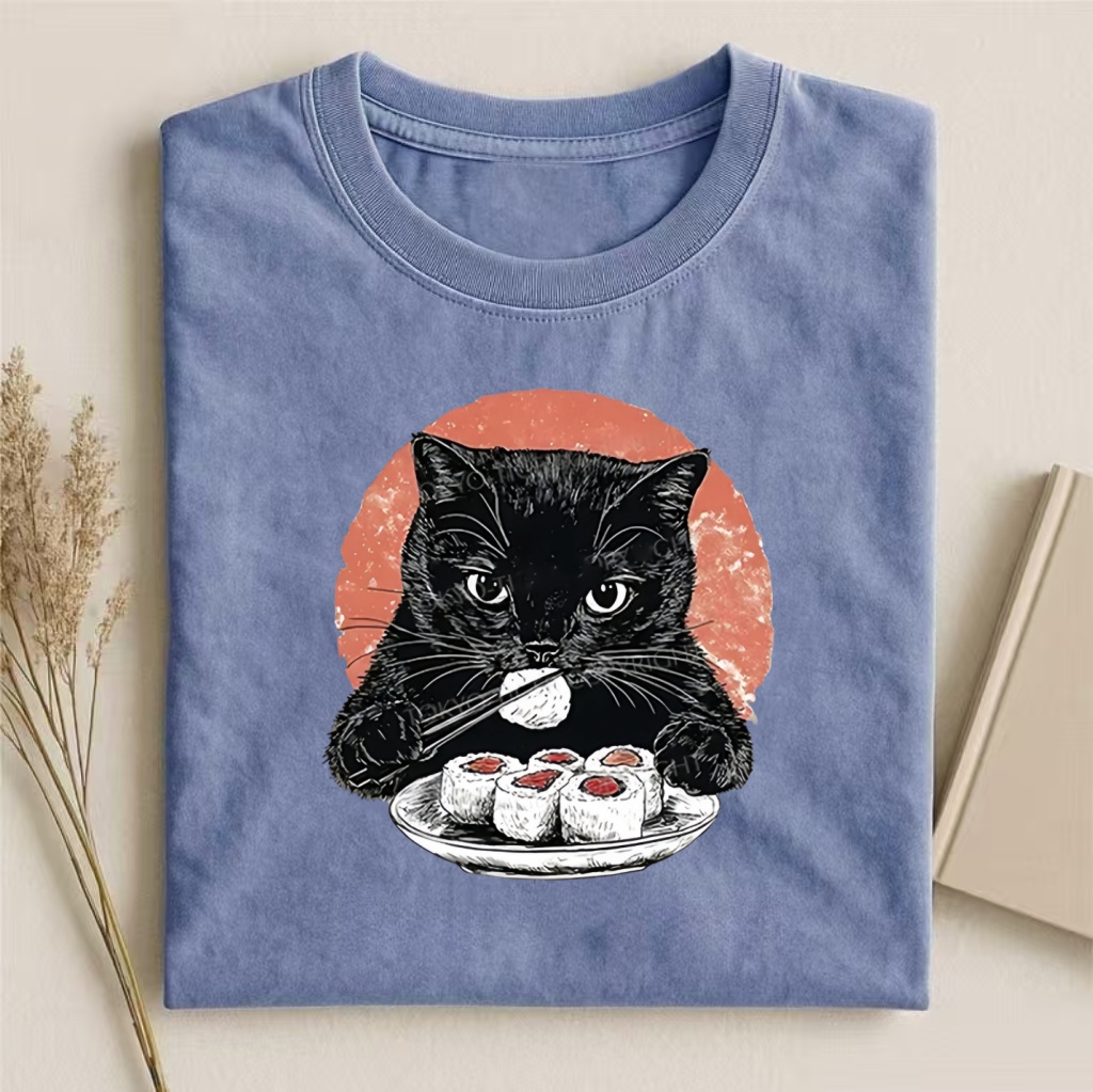 Cat Eating Delicious Sushi T-shirt