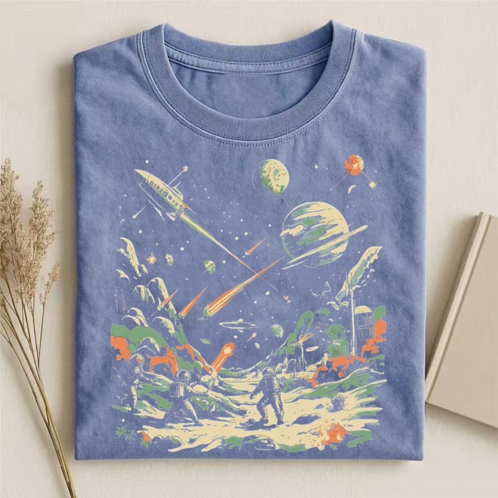 Vintage Space Adventure Graphic T-shirt