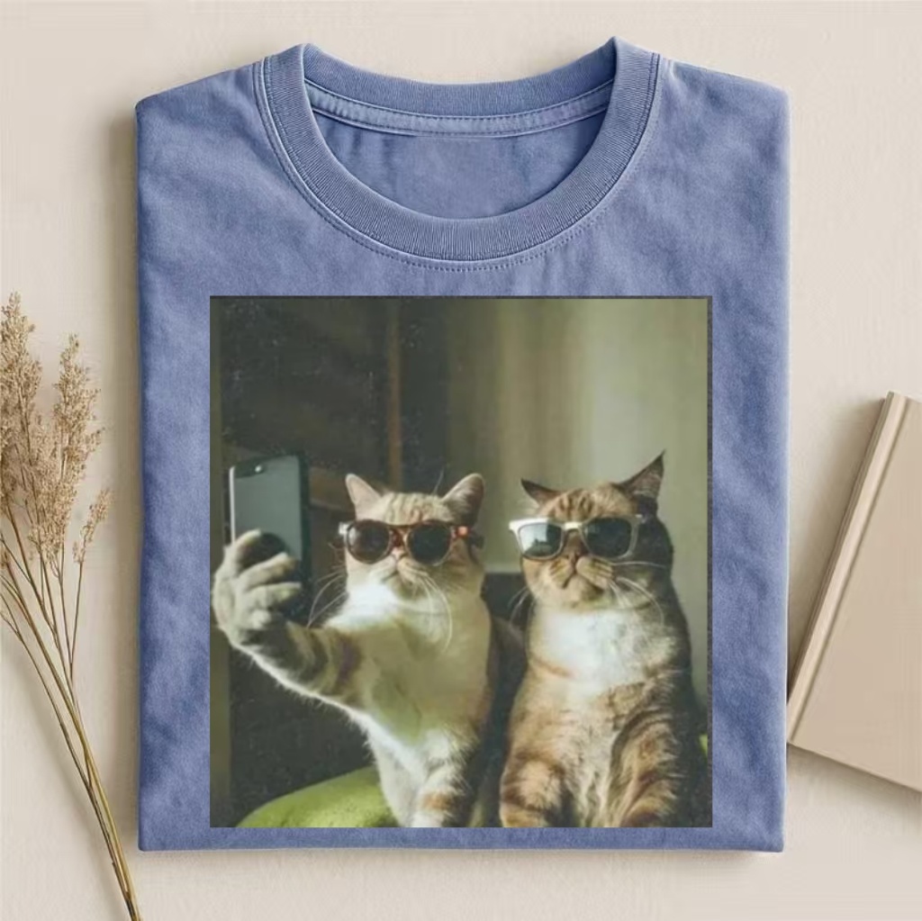 Cool Cats Selfie Meme T-shirt
